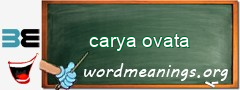 WordMeaning blackboard for carya ovata